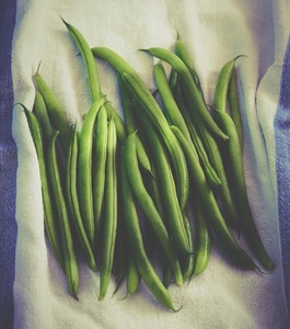 green beans on a table