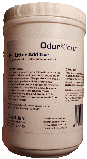 back label of odorklenz